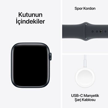 Apple Watch SE GPS + Cellular 44mm Gece Yarısı Alüminyum Kasa  Gece Yarısı Spor Kordon - M/L  MXGM3TU/A