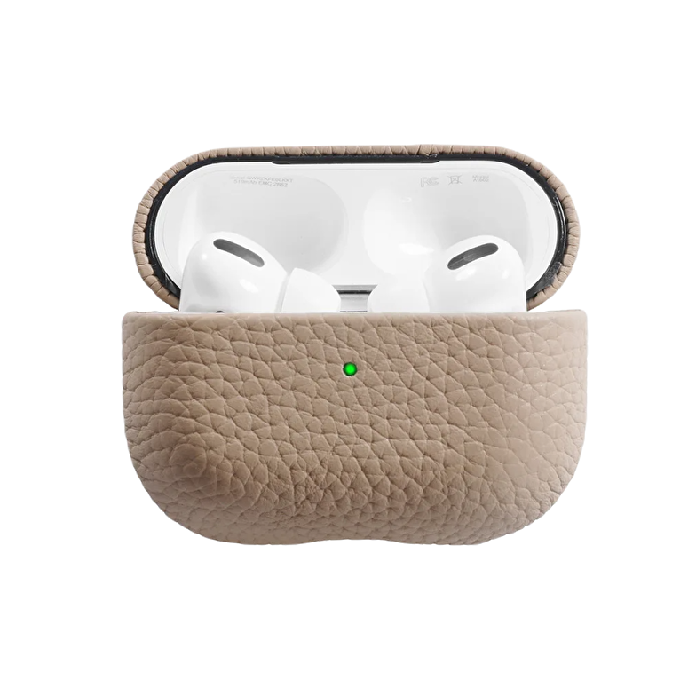 Piili Airpods Pro 2 Deri Kılıf - Gri 6944629158794