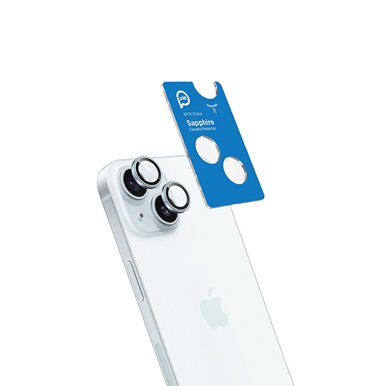Piili iPhone 15/15 Plus Safir Lens Koruyucu-Mavi 6944629162739