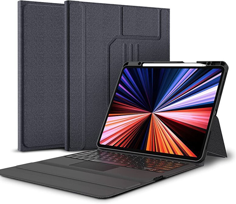 Daphnela iPad Air 13 6.Nesil Klavyeli Kılıf-Siyah 763250073650