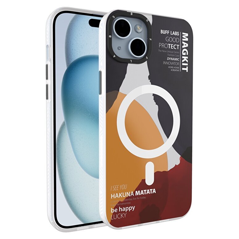Buff iPhone 15 MagKit Desenli Kılıf Hakuna 8684387700191