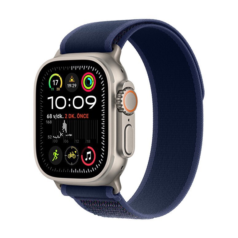 Apple Watch Ultra 2 GPS + Cellular 49mm Natürel Titanyum Kasa  Mavi Trail Loop - S/M  MX4J3TU/A