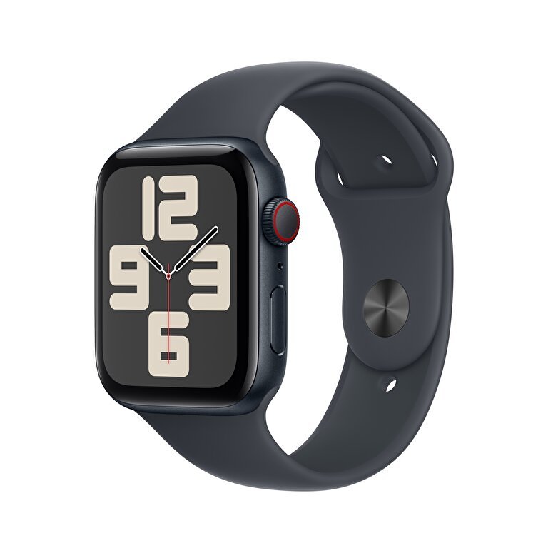 Apple Watch SE GPS + Cellular 44mm Gece Yarısı Alüminyum Kasa  Gece Yarısı Spor Kordon - M/L  MXGM3TU/A